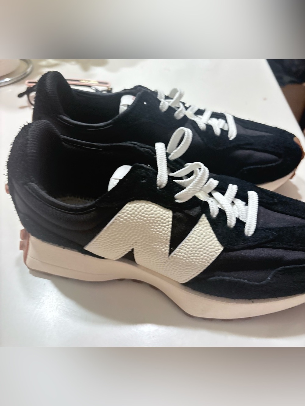 Black and White Low-Profile Sneakers with Textured Side 'N' Accent